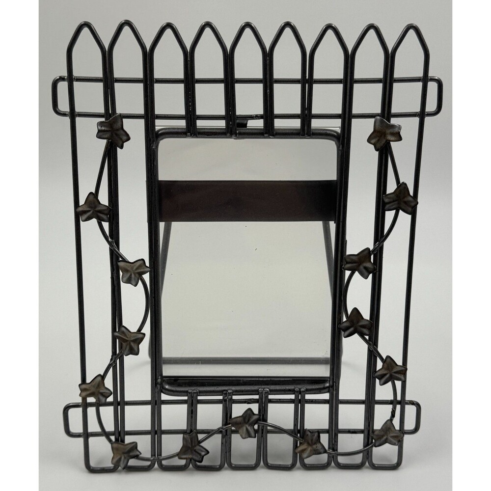 Metal Picket Fence with Ivy Picture Frame Rustic Decor Cottage Core Photo